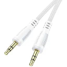 Кабель адаптер аудио 3.5 - 3.5 мм плетеный Borofone BL14 белый