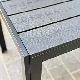 Стіл садовий 4Points Parma прямокутний 130х70х70 см, стільниця штучне дерево Polywood, Чорний - мініатюра 6