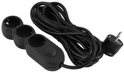 Удлинитель сетевой Plus 5м 3xТипF 10A черный 2E osv0002159