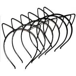 Набор детских ободков для волос Ушки черные La-beauty 0106-204-2, 12 шт