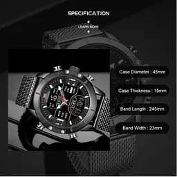 Чоловічий наручний годинник Naviforce Tesla Black NF9153 - мініатюра 7