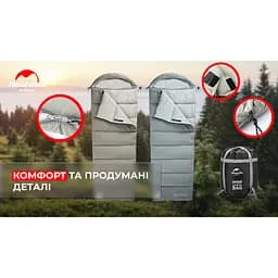 Спальник з капюшоном Naturehike M400 NH20MSD02, 1°C правий сірий - мініатюра 7