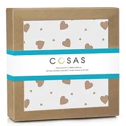Пелюшка багаторазова Cosas непромокаюча Beige Hearts 50x70 см, магнолія