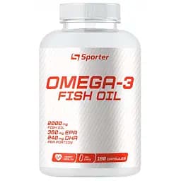 Риб`ячий жир Sporter Omega 3 180 ДГК / 120 ЕПК 180 гелевих капсул