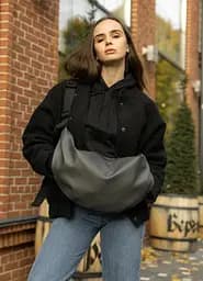 Женская сумка Sambag HOBO BAG-GLOVE Графит 28 х 58 х 4 см (53400009)