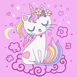 Полотно на картоне с контуром Rosa Start Милая кошечка 20х20 хлопок акрил