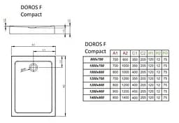 Душовий піддон Radaway Doros F Compact 90x70 SDRFP9070-05 - мініатюра 2