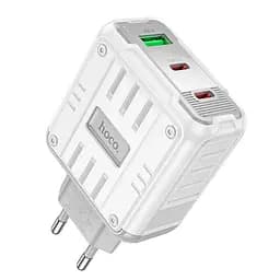 Адаптер мережевий Hoco Rock charger C139A |2Type-C/1USB, 65W/3A, PD/QC|