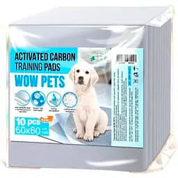 Пелюшки для собак та цуценят Wow Pets Аtivated Carbon Training Pads з активованим вугіллям 60 х 60 см 10 шт.