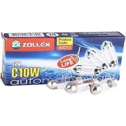 Лампа автомобільна Zollex C10W 12V 35 мм. 10 шт.