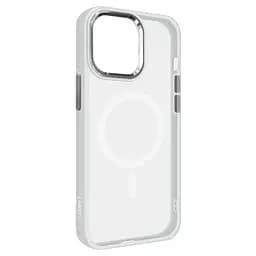 Чехол для Apple iPhone 14 Pro Max, Unit MagSafe, белый, прозрачный, магсейф, противоударный, магнитный, панель-накладка с поддержкой MagSafe, с поддержкой беспроводной зарядки, TPU+PC, защита всего корпуса, ударостойкий, ArmorStandart (ARM70438)
