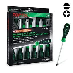 Комплект профессиональных отверток 11 ед. PRO-PLUS SERIES Toptul hoz0007673