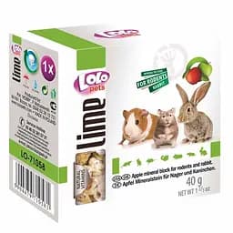 Мінеральний камінь для гризунів та кроликів Lolopets з яблуком 40 г (LO-71058)