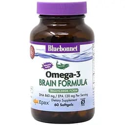 Жирні кислоти Bluebonnet Nutrition Natural Omega-3 Brain Formula 60 капсул