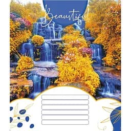 Зошит учнівський "Красиві водоcпади" Leader 018-530100K-2 в клітинку, 18 аркушів