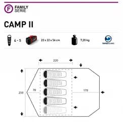 Намет чотиримісний Trimm Camp II Синій - мініатюра 2