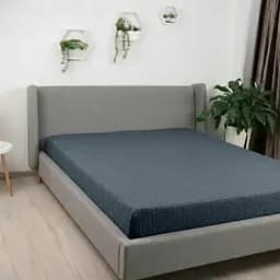 Простирадло Бамбук Темно-сіро-блакитне м'яке завдовжки 2,00 × 2,30 м для двоспального різання