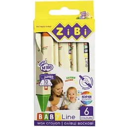 Карандаши восковые ZiBi Jumbo Baby Line треугольные 6 шт. (ZB.2483)