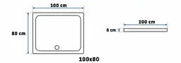 Душовий піддон Rea Savoy white 80x100 REA-K5332, Білий - мініатюра 2
