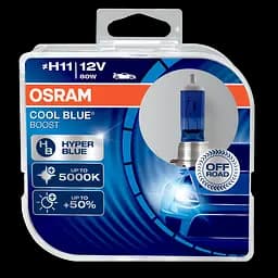 Комплект галогенових ламп OSRAM 62211CBB Cool Blue Boost H11 80W 12V PJ19-2 10X2 HardDuopet