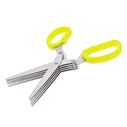 Кухонные пятислойные ножницы для нарезки зелени и шинковки с мультилезвием, Kitchen Master Салатовый 86301