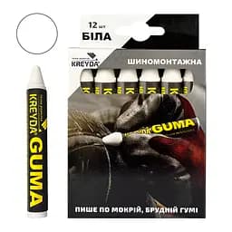 Маркер для розмітки - Універсальна воскова крейда для гуми (12шт), білий