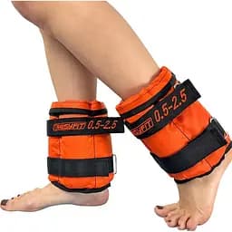 Утяжелители EasyFit 0,5-2,5 кг для ног и рук Черный-оранжевый (EF-WHT-0,5-2,5-O)