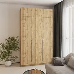 Шафа 3-дверна з антресоллю MebelStar Оскар ДСП BL-B, додаткова штанга 150x52x260 см Дуб тахо (MBS-4948)