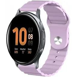 Ремінець BeWatch для Samsung Galaxy Watch 42/3 41 мм/Active/Active 2 силіконовий 20 мм Wave Лавандовий (1010703)