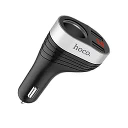 АЗП Hoco Z29 Regal digital display cigarette lighter car charger 2USB 3.1A Black - мініатюра 1