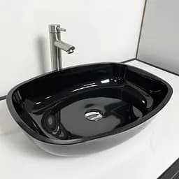 Умивальник накладний Adamant Amarant Black 540x410x130мм, штучний камінь 54 см - мініатюра 3