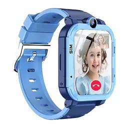 Дитячий смарт-годинник Y76, 4G GPS Wi-Fi SIM камера SOS IP67 синій - мініатюра 3