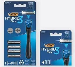 Змінні картриджі для гоління Bic Flex 3 Hybrid 4 шт. - мініатюра 2