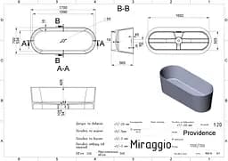 Ванна Miraggio PROVIDENCE (0001127) Mirasoft | Матова | Окремостояча | Біла - мініатюра 2