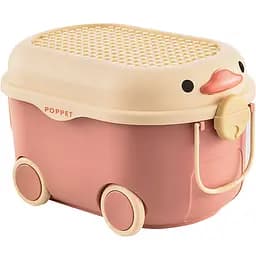 Багатофункціональний ящик для зберігання іграшок Poppet Каченя Оранж на колесах великий (PP-001O-L)