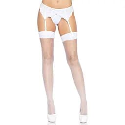 Чулки Leg Avenue Backseam Thigh Highs White One size