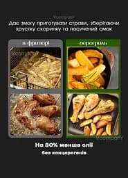 Багатофункціональна мультипіч Crownberg Air Fryer Grill на 5 літрів Аерогриль, аерофритюрниця без олії Black - мініатюра 4