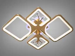 Стельова LED-люстра Diasha 8157/2+2G 83W, 68x49x12 см, 3 кольори світла, золото - мініатюра 3