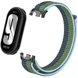 Ремешок Amazfeel для фитнес-браслета Mi Band 8 и 9 нейлоновый зеленый и синий