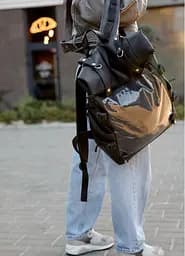 Жіночий рюкзак Sambag ROLLTOP HACKING чорний 41 x 30 x 16 см (24460001) - мініатюра 3