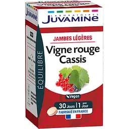 Натуральная добавка Juvamine Легкие ноги Красная лоза + черная смородина 30 таблеток