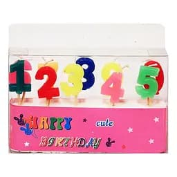 Свічки для торта Цифри кольорові