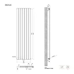 Радіатор дизайнерський Ideale Vittoria 11 7/1800/476 антрацит, Антрацит - мініатюра 5