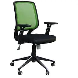 Кресло Онлайн Алюм сиденье Сетка черная/спинка Сетка салатовая