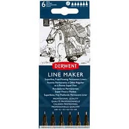 Набір лінерів Line Maker Black 6 шт чорні Derwent