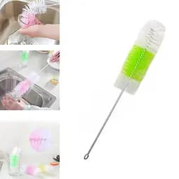 Йоржик щітка для миття пляшок і пляшок із ручкою, що гнутиметься, 28 см Салатовий 86156