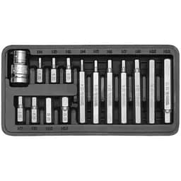 Набор отверточных насадок Yato Hex H4-12 с переходником 1/2'' 15 шт. (YT-0413)
