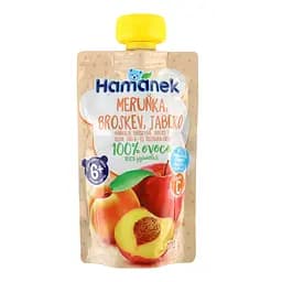 Пюре Hamanek Яблоко, абрикос и персик 100 г