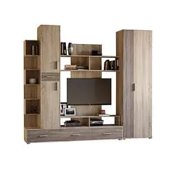 Стінка модульна у вітальню Еверест Бриз з шафою ШП-2 Сонома/Трюфель (DTM-2329)