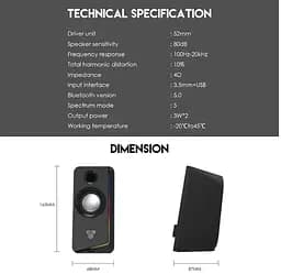Комп'ютерні колонки Fantech GS 302 ALEGRO Bluetooth 6W Black - мініатюра 7